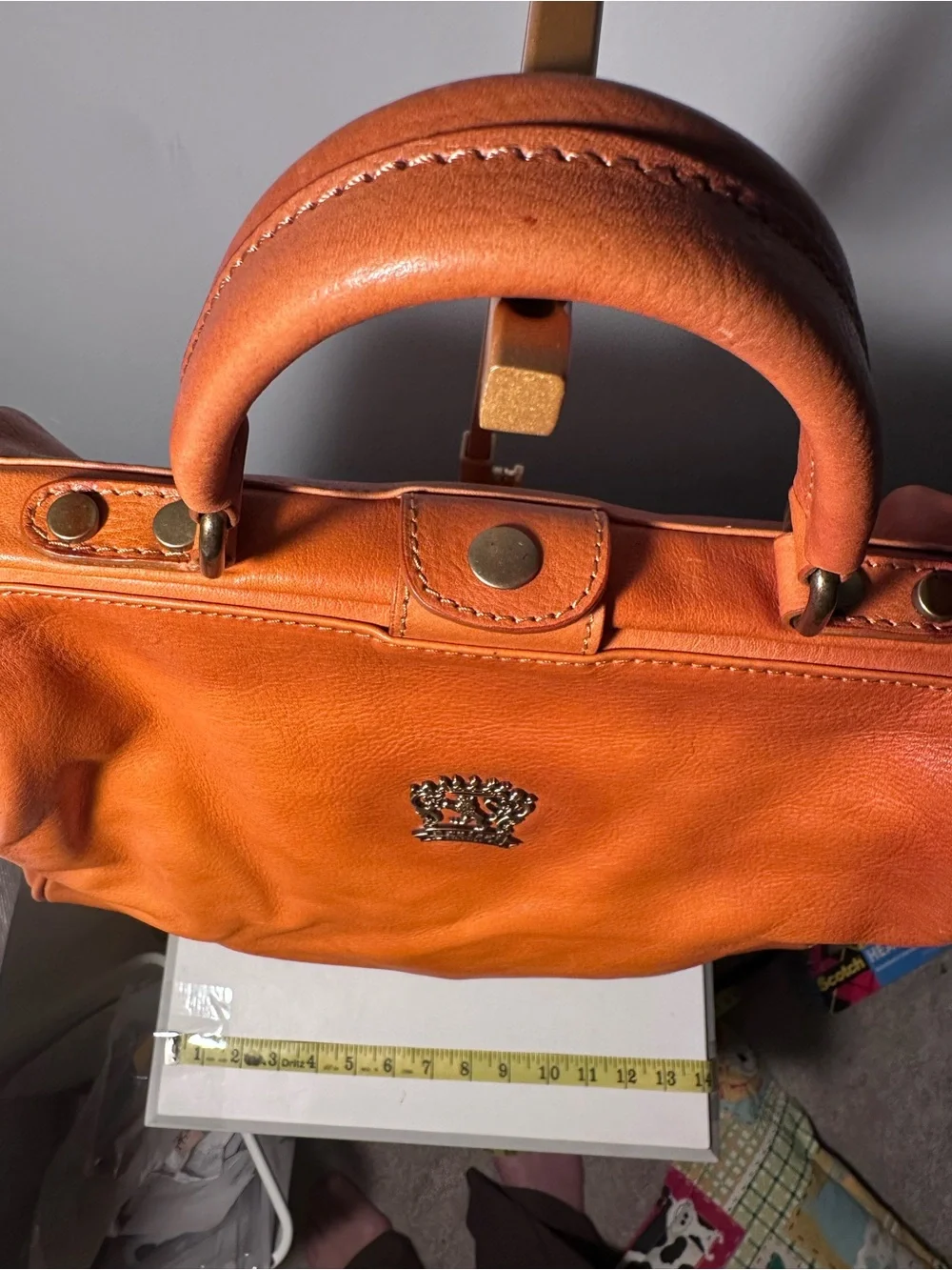 Pratesi Firenze Leather Frame Satchel/Doctor’s Bag, Made in Italy